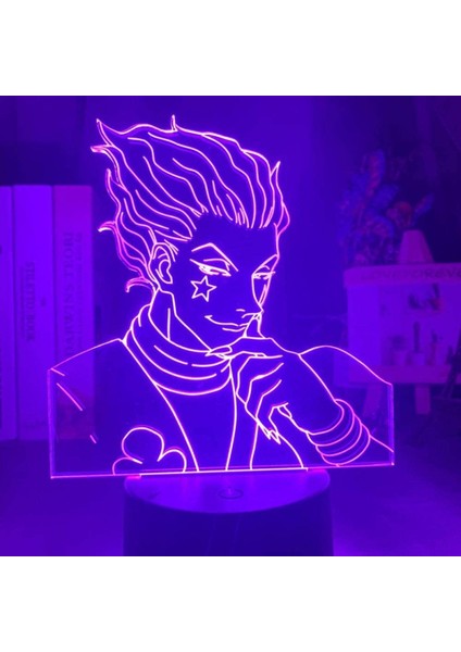 Anime LED Kontrol Sensörü Renkli Gece Lambası Dekoratif Işık Serin 3D Lamba Hisoka Aletleri Çocuklara Hediye Olarak - Uzaktan Kumanda Olmadan 7 Renk (Yurt Dışından)