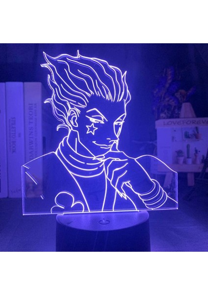 Anime LED Kontrol Sensörü Renkli Gece Lambası Dekoratif Işık Serin 3D Lamba Hisoka Aletleri Çocuklara Hediye Olarak - Uzaktan Kumanda Olmadan 7 Renk (Yurt Dışından)