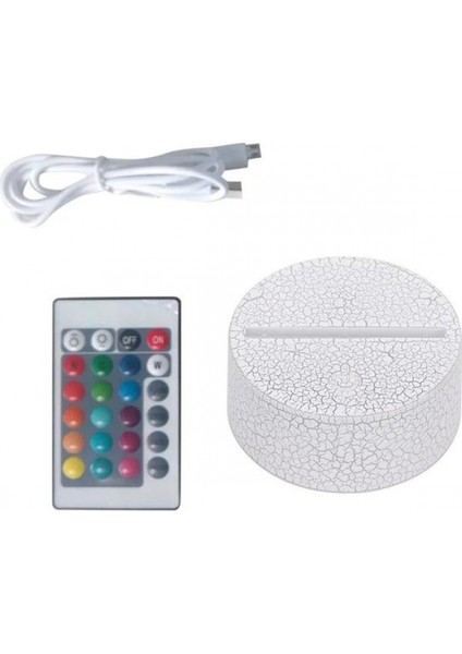 Justup Oyun Karakteri 3D Illusion Lamba 16 Renk LED Gece Aydınlatması Çocuk Yatak Odası Dekorasyonu Için Dokunmatik Uzaktan Kumanda ile - Duman Fei (Crack Seat) (Yurt Dışından)