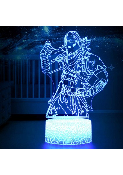 Raven Skins Masa Masa Lambası 7 Renk Dokunmatik Anahtarı 3D Görsel LED Lava Işık; Ht Akrilik Illusion Oda Aydınlatma Oyuncaklar Hediyeler (Raven Crackle Base) (Yurt Dışından)