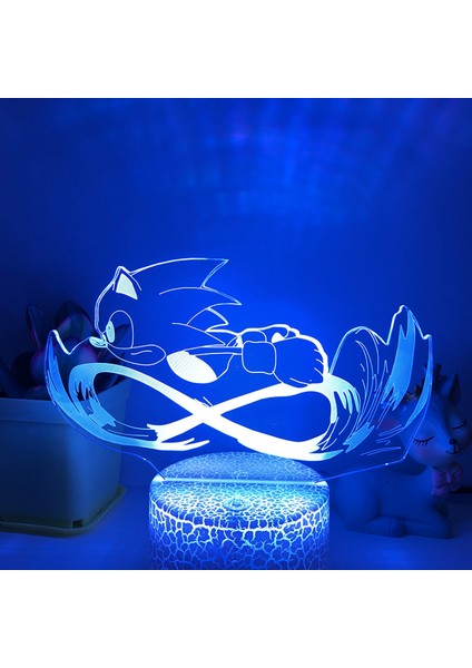 Justup Anime Elektrikli Sonic Koşu Gece, Ht Işık, Ht 3D Illusion Lamba, Erkek Yatak Odası Için 16 Renkli Uzaktan Kumanda ile Gece, Ht Işık, Ht Süslemeleri - Desen H (Çatlak Koltuk) (Yurt Dışından)