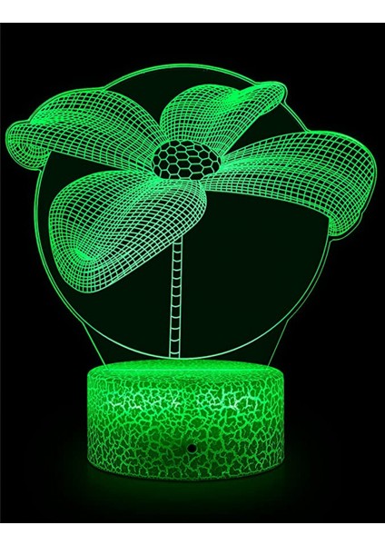 Justup 16 Renk Çiçek Lamba Uzaktan Kumanda ile Parlaklık Ayarı 3D Illusion LED Gece Aydınlatması Oda Dekoru Için Doğum Günü Tatil Noel Hediyesi (Stil E) (Yurt Dışından)