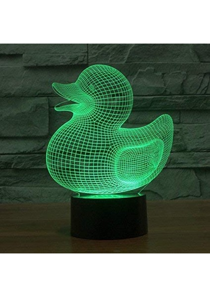 Justup 3D Ördek Gece Lambası, Illusion Gece Lambası, Ht 7 Renk Değiştiren Dokunmatik Anahtar Masa Danışma Dekorasyonu, Akrilik Düz Abs Tabanlı (Stil 21) (Yurt Dışından)
