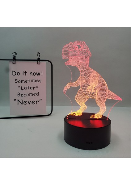 Justup Dinozor Serisi Gece Işık Ht 16 Renk 3D LED Illusion Lamba Uzaktan Kumandalı Oyuncaklar Çocuk Ev Dekorasyon Işık - Dinozor O(Siyah Koltuk) (Yurt Dışından)