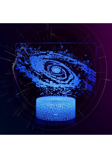 3D Galaktik Sistem Gece Aydınlatması - 3D LED Illüzyon Lamba Üç Desen ve 16 Renk Değişimi Dekor Lambası, Çocuklar Için Uzaktan Kumandalı, Çocuklara Hediye (Yurt Dışından)