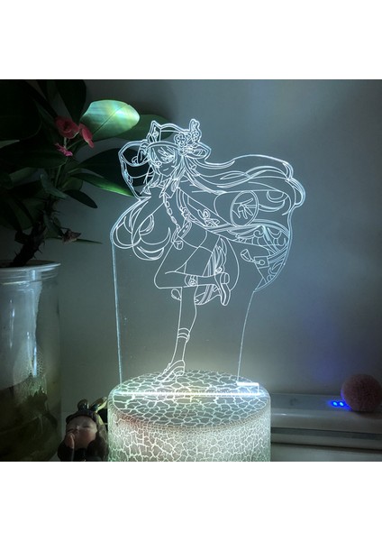 Justup Oyun Karakteri 3D Illusion Lamba 16 Renk LED Gece Aydınlatması Çocuk Yatak Odası Dekorasyonu Için Dokunmatik Uzaktan Kumanda ile Ceviz (Çatlak Koltuk) (Yurt Dışından)