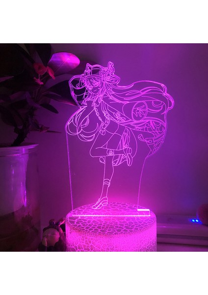 Justup Oyun Karakteri 3D Illusion Lamba 16 Renk LED Gece Aydınlatması Çocuk Yatak Odası Dekorasyonu Için Dokunmatik Uzaktan Kumanda ile Ceviz (Çatlak Koltuk) (Yurt Dışından) fiyatları