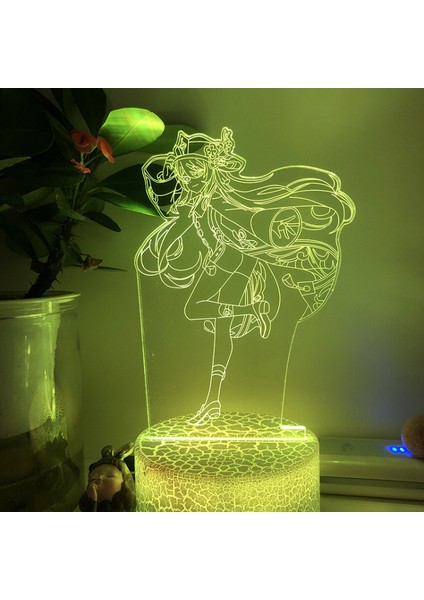 Justup Oyun Karakteri 3D Illusion Lamba 16 Renk LED Gece Aydınlatması Çocuk Yatak Odası Dekorasyonu Için Dokunmatik Uzaktan Kumanda ile Ceviz (Çatlak Koltuk) (Yurt Dışından) modelleri