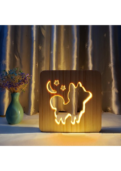 Yavru LED Gece Işık Masif Ahşap Düşük Enerji Kullanılan Düğme Anahtarı Yumuşak Sıcak Işık Yaratıcı Arkadaşlar Hediye Yatak Odası Ev Dekorasyonu. (Yurt Dışından)