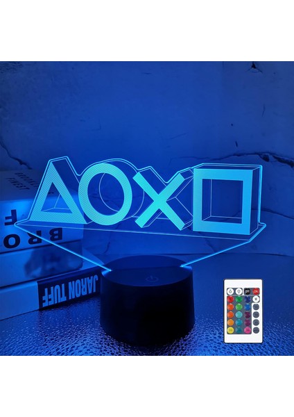3D Gece Aydınlatması, Oyun LED Illusion Lambaları, 16 Renk USB Şarj Aydınlatması, Çocuklar Için Uzaktan Kumandayla Kısılabilir Noel Doğum Günü Oyun Oyuncu Hediyesi (Yurt Dışından)