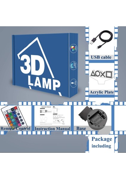 3D Gece Aydınlatması, Oyun LED Illusion Lambaları, 16 Renk USB Şarj Aydınlatması, Çocuklar Için Uzaktan Kumandayla Kısılabilir Noel Doğum Günü Oyun Oyuncu Hediyesi (Yurt Dışından) fiyatları