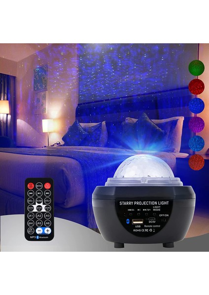 Star Galaxy Projektör – Premium Projektör Işıkları – Dahili Bluetooth Hoparlörlü Yatak Odası Için 360 Derece Projektör – Uzaktan Kumanda Dahil (Yurt Dışından)