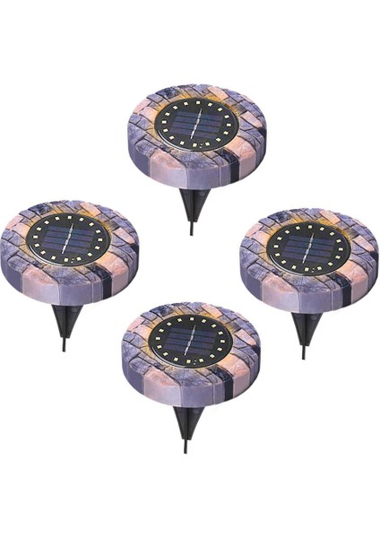 4pk Güneş Enerjili Zemin Işıkları; 12 Adet Parlak Uyarı Beyaz Renkli Led, Gardem Yolu Yard Yürüyüş Yolu Veranda Çim Yolu Için Dış Mekan Suya Dayanıklı Dekoratif Aydınlatma (Yurt Dışından) fiyatları