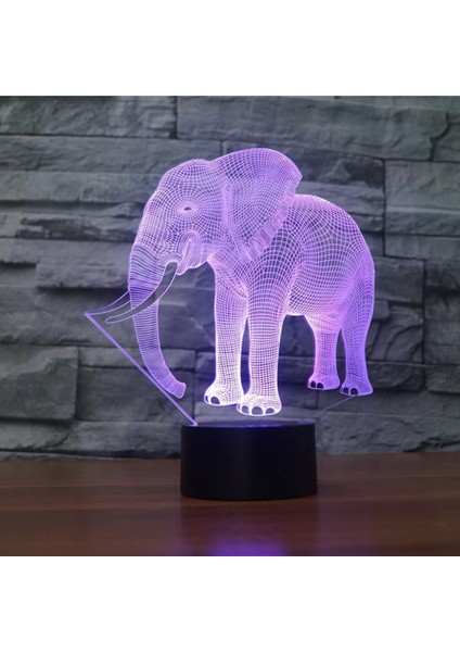 Fil 3D Lamba Illusion Gece Işık, Çocuk Odası/dekor/oturma Odası Için 7 Renk Değiştiren Dokunmatik Anahtar Masa Masası, 7 Renk Değiştiren Fil Oyuncak ve Çocuklar/doğum Günü Için Hediye (Yurt Dışından)