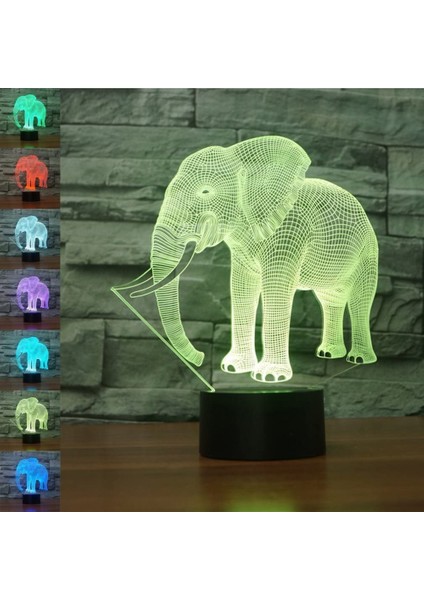 Fil 3D Lamba Illusion Gece Işık, Çocuk Odası/dekor/oturma Odası Için 7 Renk Değiştiren Dokunmatik Anahtar Masa Masası, 7 Renk Değiştiren Fil Oyuncak ve Çocuklar/doğum Günü Için Hediye (Yurt Dışından) modelleri
