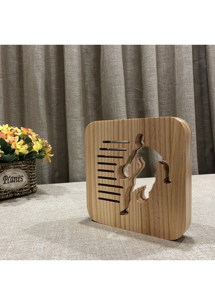 Basketbol Gecesi Oyna Çocuklar Için Ahşap 3D Lamba Yaratıcı Ahşap Işık; Hts Basit Dekoratif Işık; Hts 3D Ahşap Oyma Desen LED Gece; Masa Için Ht Işık. (Yurt Dışından)