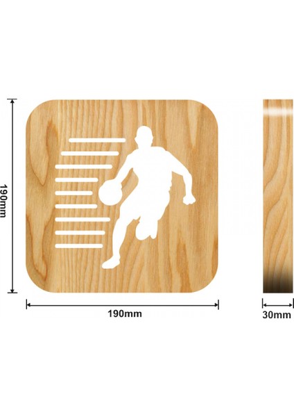 Basketbol Gecesi Oyna Çocuklar Için Ahşap 3D Lamba Yaratıcı Ahşap Işık; Hts Basit Dekoratif Işık; Hts 3D Ahşap Oyma Desen LED Gece; Masa Için Ht Işık. (Yurt Dışından)