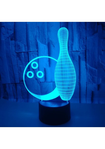 Justup 3D Bowling Gece Lambası, Dokunmatik Masa Masası Optik Illüzyon Lambaları 7 Renk Değiştiren Işık; Hts Ev Dekorasyonu Noel Doğum Günü Hediyesi (Stil Y) (Yurt Dışından) fırsatları