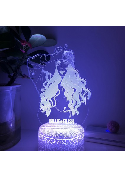 Justup 3D LED Gece Aydınlatması Amerikan Pop Şarkıcısı 3D Illusion Lamba Yatak Odası Dekoratif Işıklar Için --- Çatlak Koltuk (Yurt Dışından)