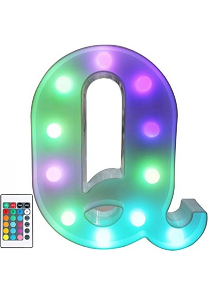 Justup Renkli LED Kayan Yazı Işığı; Uzaktan Işıklı Hts; Işıklı Ht Up Kayan Yazı Işaretleri Parti Bar Harfleri; Ev Için Hts Süslemeleri --- Çok Renkli Q (Yurt Dışından)