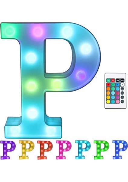 Justup Renkli LED Kayan Yazı Işığı; Uzaktan Işıklı Hts; Işıklı Ht Up Kayan Yazı Işaretleri Parti Bar Harfleri; Ev Için Hts Süslemeleri --- Çok Renkli P (Yurt Dışından)