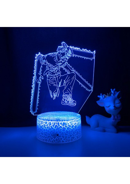 Justup 3D LED Gece Işığı Hts Anime Karakter 3D Illusion Lamba Yatak Odası Dekorasyon Gece Işığı Çocuk Doğum Günü Işığı - Çatlak Koltuk (Yurt Dışından)