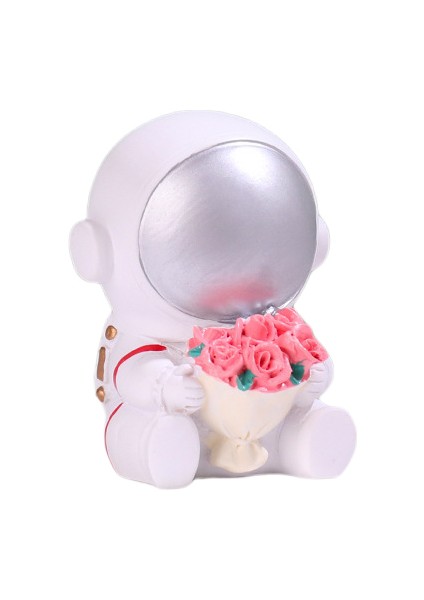 Wekity Astronot Kumbara Gece Yaratıcı Spaceman Reçine Heykeli Çocuk Doğum Günü Hediyesi, Yatak Odası Oturma Ofis Konferans Odası Masası Dekorasyon, Gümüş (Yurt Dışından)