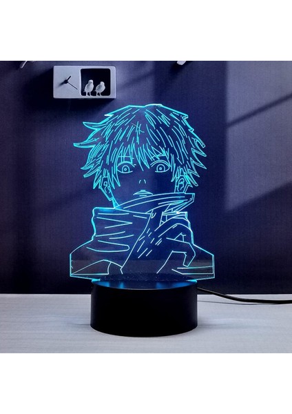 3D Illusion LED Anime Lamba Itadori Yuji 16 Renk Rgb Değişim Uzaktan Kumanda Masası Gece Odası Için Gece Lambası (Itadori Yuji) (Yurt Dışından)