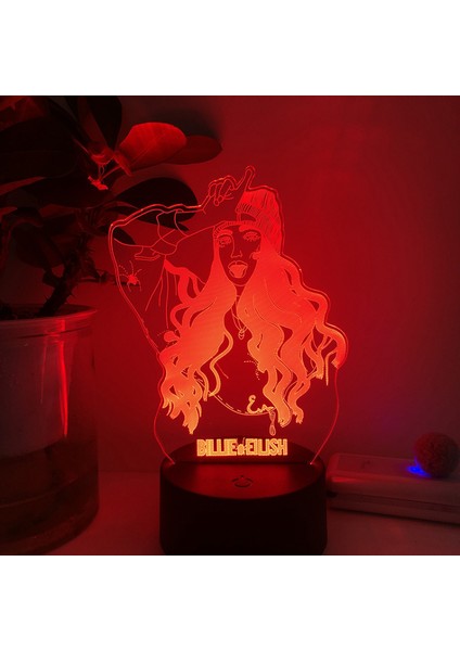 Justup 3D LED Gece Işık Amerikan Pop Şarkıcısı 3D Illusion Lamba Yatak Odası Dekoratif Işıklar Için --- Siyah Koltuk (Yurt Dışından)