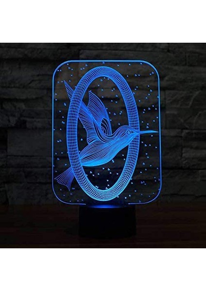3D Gece Kuş Sinek Kuşu Gece Gece Dokunmatik 7 Renk Değişimi LED Masa Masa Lambası Akrilik Düz Abs Taban USB Şarj Cihazı Ev Dekorasyon Oyuncak Doğum Günü Noel Çocuk Çocuk Hediye (Yurt Dışından)