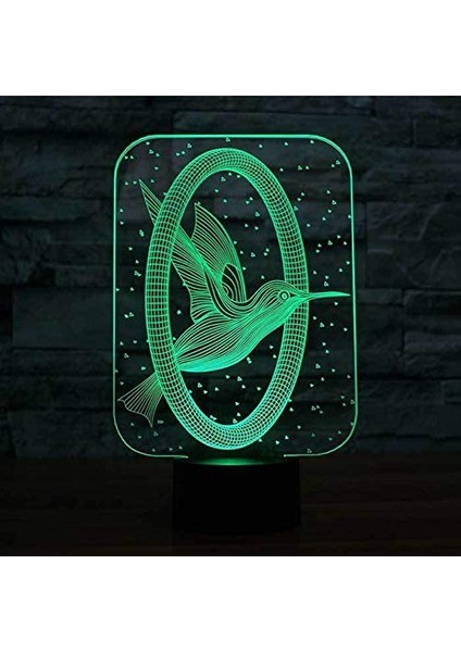 3D Gece Kuş Sinek Kuşu Gece Gece Dokunmatik 7 Renk Değişimi LED Masa Masa Lambası Akrilik Düz Abs Taban USB Şarj Cihazı Ev Dekorasyon Oyuncak Doğum Günü Noel Çocuk Çocuk Hediye (Yurt Dışından)