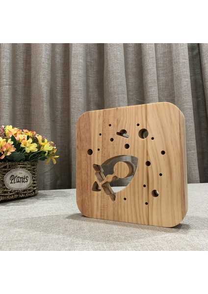 Roket Gece;ht Işık;ht Çocuklar Için Ahşap 3D Lamba Yaratıcı Ahşap Işık;hts Basit Dekoratif Işık;hts 3D Ahşap Oyma Desen LED Gece;ht Işık;ht Masa Için (Yurt Dışından)