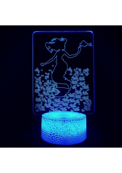 Justup Denizkızı 3D Illusion Lamba Kız Için Denizkızı Lamba Noel Doğum Günü Hediyesi Küçük Denizkızı LED Gece; Ht Işık; Ht 16 Renk Çocuklar Için Değişiyor Erkek Çocuk (Stil G) (Yurt Dışından)