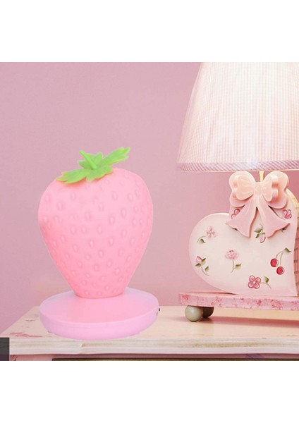Gece Lambası, Kısılabilir, LED Gece Lambası, Silikon, USB Çilek Işığı, Küçük Çocuklar Için, Hediye, Yatak Odası, Oturma Odası Dekorasyonu (Pembe) (Yurt Dışından)