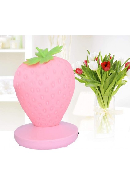 Gece Lambası, Kısılabilir, LED Gece Lambası, Silikon, USB Çilek Işığı, Küçük Çocuklar Için, Hediye, Yatak Odası, Oturma Odası Dekorasyonu (Pembe) (Yurt Dışından)