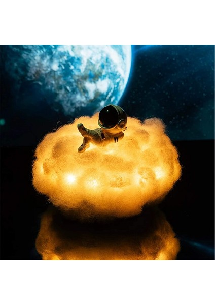 Çocuk Gecesi Için Gökkuşağı Etkisi ile LED Renkli Bulutlar Astronot Lambası (Yurt Dışından) fiyatları