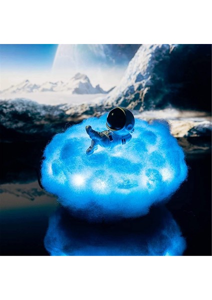 Çocuk Gecesi Için Gökkuşağı Etkisi ile LED Renkli Bulutlar Astronot Lambası (Yurt Dışından) modelleri