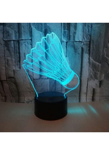 Justup Badminton 7 Renk Değişimi 3D Lamba Dokunmatik Anahtarı 3D Işık; Bebek Odası Işık Için Ht Armatürleri Hediye; Hts LED Gece; Ht Işık; Ht (Stil G) (Yurt Dışından)