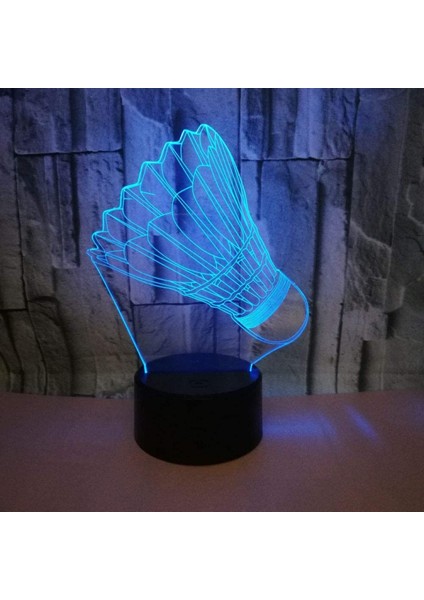 Justup Badminton 7 Renk Değişimi 3D Lamba Dokunmatik Anahtarı 3D Işık; Bebek Odası Işık Için Ht Armatürleri Hediye; Hts LED Gece; Ht Işık; Ht (Stil G) (Yurt Dışından)