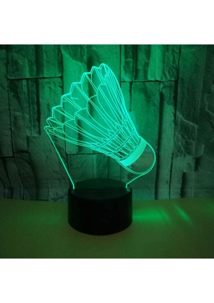 Justup Badminton 7 Renk Değişimi 3D Lamba Dokunmatik Anahtarı 3D Işık; Bebek Odası Işık Için Ht Armatürleri Hediye; Hts LED Gece; Ht Işık; Ht (Stil G) (Yurt Dışından)