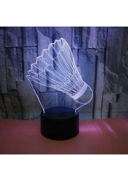 Justup Badminton 7 Renk Değişimi 3D Lamba Dokunmatik Anahtarı 3D Işık; Bebek Odası Işık Için Ht Armatürleri Hediye; Hts LED Gece; Ht Işık; Ht (Stil G) (Yurt Dışından)