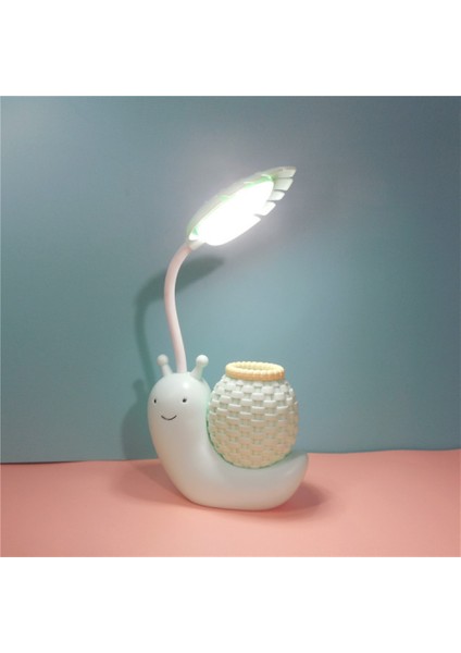 Salyangoz Masa Lambası USB Şarjlı 360° Katlanabilir Çalışma Masası Lambası Yatak Odası ve Oturma Odasına Uygun, Çocuklar, Arkadaşlar ve Aile Için Ideal Hediye, Mavi (Yurt Dışından)