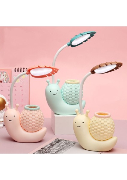 Salyangoz Masa Lambası USB Şarjlı 360° Katlanabilir Çalışma Masası Lambası Yatak Odası ve Oturma Odasına Uygun, Çocuklar, Arkadaşlar ve Aile Için Ideal Hediye, Mavi (Yurt Dışından) indirimleri