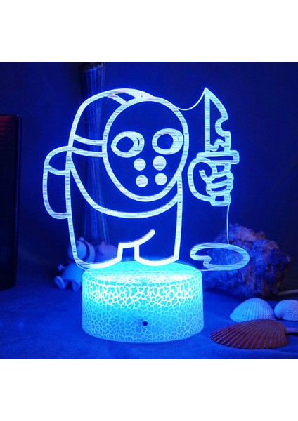 3D Gece Işıkları, Uzaktan Kumandalı ve Rgb Renkli 3D Optik Illüzyon LED Lambalar（am Game） (Yurt Dışından)
