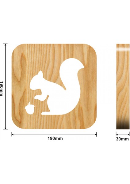 Çocuklar Için Sincap Ahşap 3D Lamba Yaratıcı Ahşap Işık;hts Basit Dekoratif Işık;hts 3D Ahşap Oyma Desen LED Gece;ht Işık;ht Masa Masası Için (Yurt Dışından)