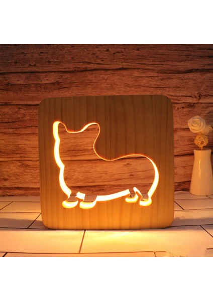 Yavru LED Gece Işık Masif Ahşap Düşük Enerji Kullanılan Düğme Anahtarı Yumuşak Sıcak Işık Yaratıcı Arkadaşlar Hediye Yatak Odası Ev Dekorasyon (Yurt Dışından)