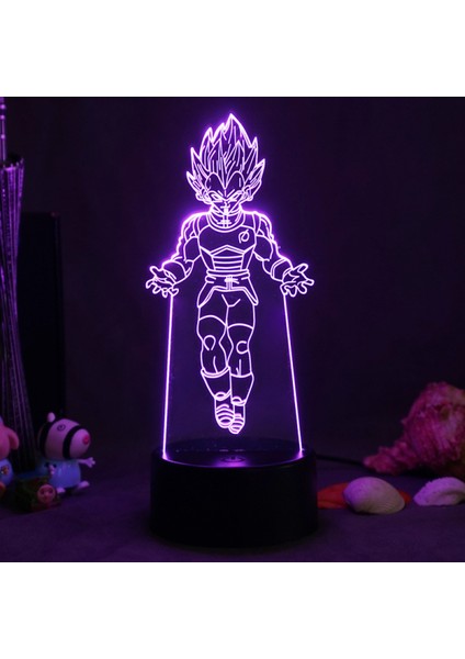 3D Gece Işıkları, Uzaktan Kumandalı ve Rgb Renkli 3D Optik Illüzyon LED Lambalar (Dragon Ball) (Yurt Dışından)