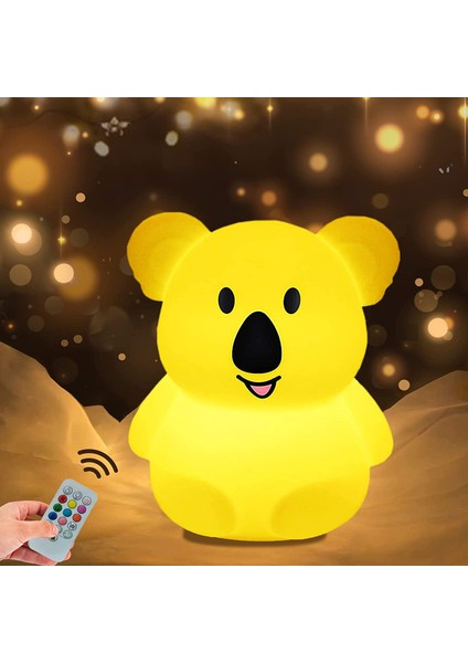 Justup Gece Lambası, Ht Sevimli Bebek Gecesi, Ht Işık, Ht Lamba Şarj Edilebilir Silikon LED Gece, Ht Işık, Ht Hayvan Kreş Lambası Yatak Odası Taşınabilir Işık, Ht （ Orta Koala ） (Yurt Dışından)
