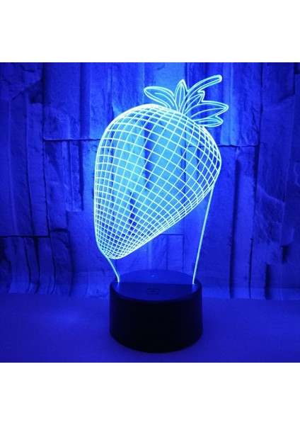 Justup Sevimli Çilek 3D Gece Ht Işık Ht 7 Renk Değişimi LED Masa Lambası Noel Oyuncak Hediye - Stil G (Yurt Dışından)
