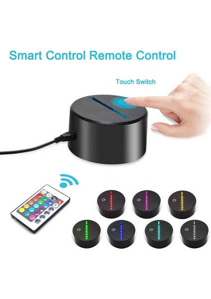 3D Gece Işıkları, Uzaktan Kumandalı ve Rgb Renkli 3D Optik Illüzyon LED Lambalar（am Game） (Yurt Dışından)